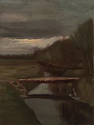 Sloot en kleine brug